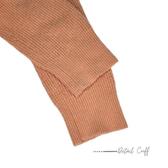 PEACH OVERSIZED SWEATER WITH HODDIE FOR WOMEN - Picture 9 of 10